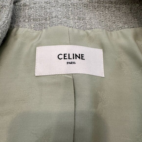 Celine Pale Green Tweed Blazer - Picture 8 of 8